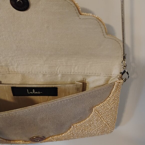 Lulus Junipero Champagne Beaded Clutch - Picture 3 of 6